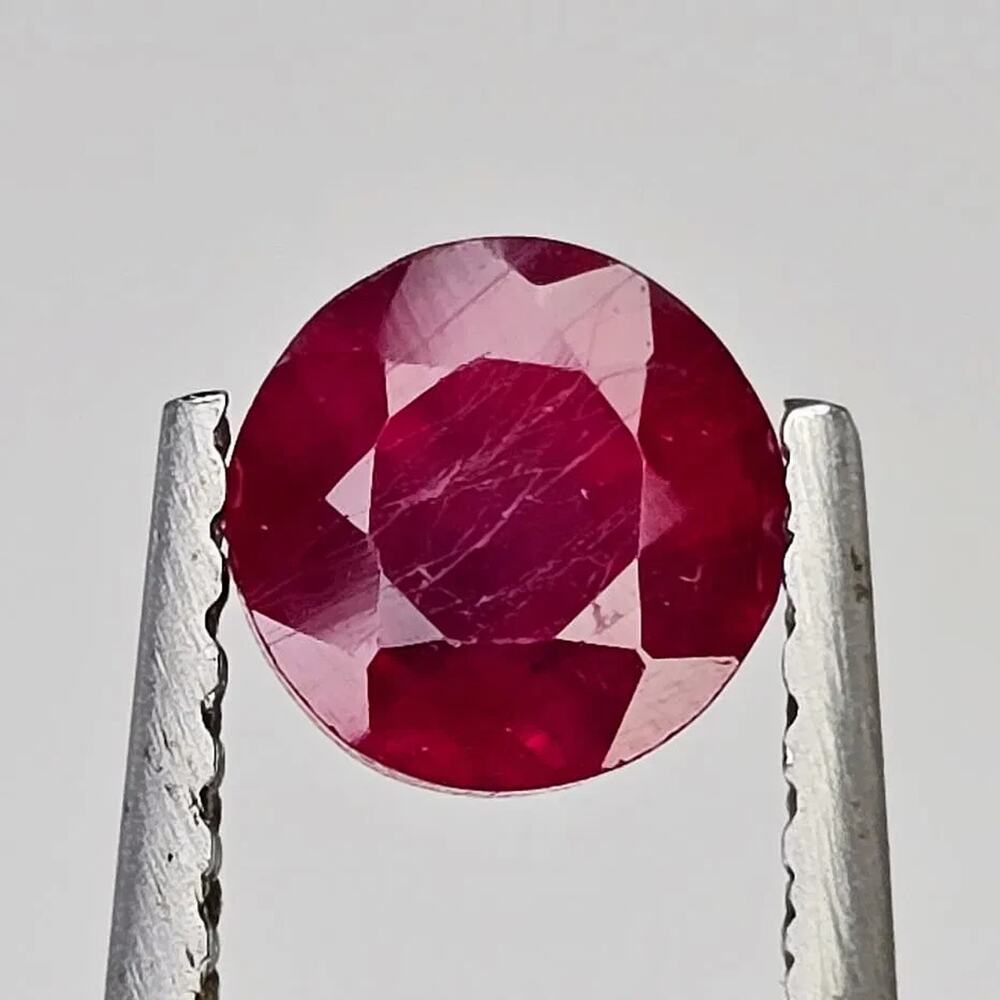 Natural Ruby, 0.93 ct, Mozambique, Round, 5mm, Glass Filled